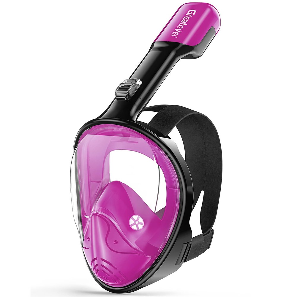 Greatever Full Face Snorkel Mask, Snorkeling Gear for Adults with Latest Dry Top Breathing System and Detachable Camera Mount, Snorkel Mask Adult, Snorkels Anti-Fog & Anti-Leak