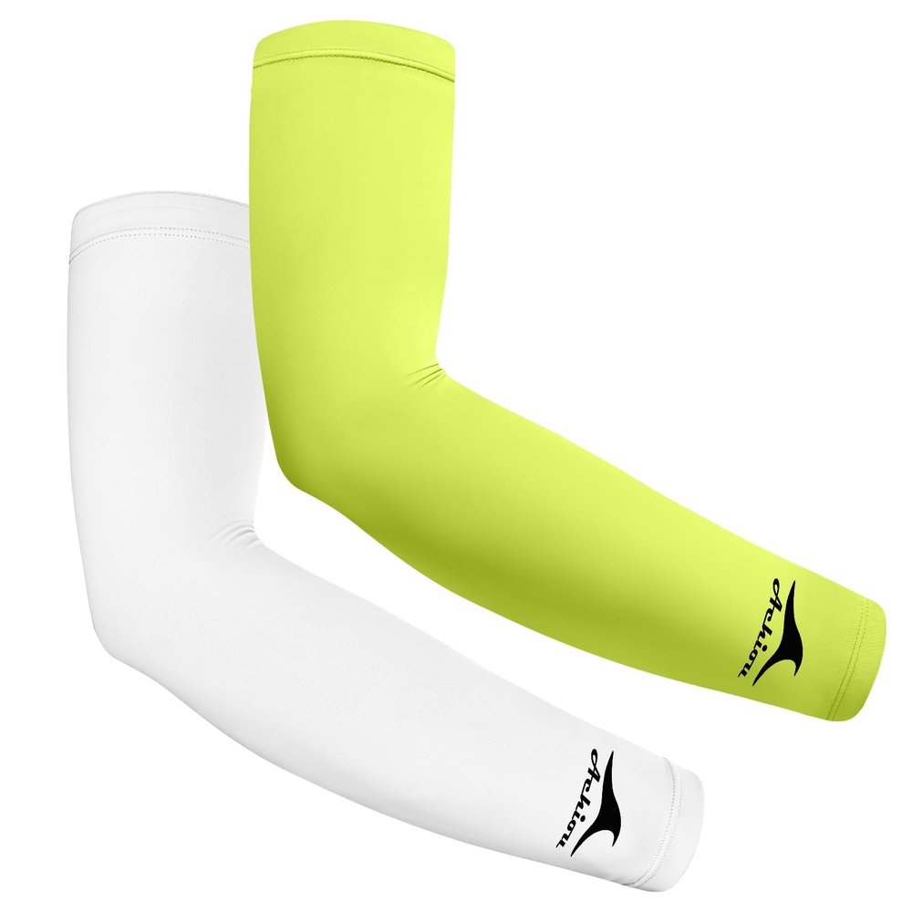 Achiou Cooling Ice Silk Arm Sleeves, Summer UV Sun Protection Compression Sleeves UPF 50+ for Women Volleyball Youth Sports