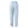 GOKKILRW Womens Casual Elastic Waist Pants Cotton Linen Loose Wide Leg Hollow Trendy Solid Summer Beach Lightweight Pants Blue view 4