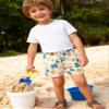Boys Fashion Beach Shorts Quick Dry Boardshort 2 Piece Athletic Swim Trunks White Yellow Sun+Dark Blue Leaves 9-10Y/140 view 3