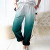 GOKKILRW Womens Linen Cropped Pants Loose Fit Gradient Summer Elastic Waist Solid Roll Up Trendy Work Beach Pull On Capris Mint Green view 2