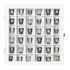 Shot Glass Display Case Wooden Cabinet Rack Holder Wall Mounted White Shadow Box Lockable with UV Protection Acrylic Glass Door Shot Glass Storage Display with Removable Shelves, 16.5"x16.2", 36 Slots view 1