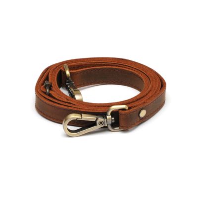 MayaCraft Full Grain Leather Replacement Strap for Handbags, Purses, Crossbody Bags, & Laptop Cases | Adjustable Shoulder Strap with Swivel Clasps | Brown, 0.6 in. Wide