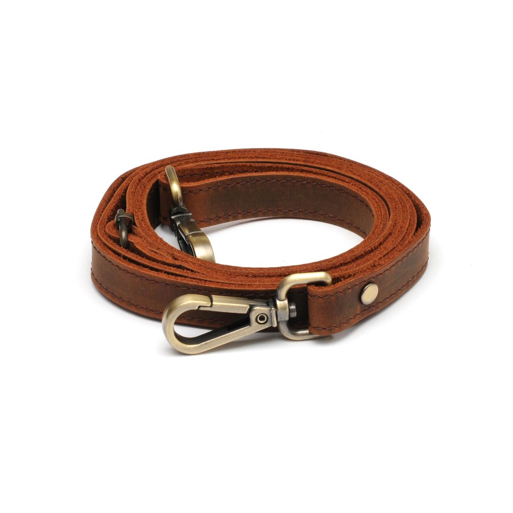 MayaCraft Full Grain Leather Replacement Strap for Handbags, Purses, Crossbody Bags, & Laptop Cases | Adjustable Shoulder Strap with Swivel Clasps | Brown, 0.6 in. Wide