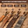 MayaCraft Full Grain Leather Replacement Strap for Handbags, Purses, Crossbody Bags, & Laptop Cases | Adjustable Shoulder Strap with Swivel Clasps | Brown, 0.6 in. Wide view 3