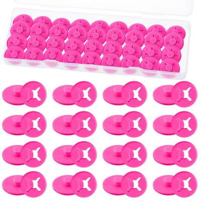 Juexica Running Bib Clips Race Number Buckle Fixing System Triathlon Race Bib Holder Marathon Fastener Holder for Field Event (Rose Red)