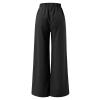 GOKKILRW Womens Wide Leg Lounge Pants High Waisted Drawstring Flowy Casual Loose Palazzo Pants with Pockets Solid Color Oversized Outdoor Traveling Hiking Beach Pants view 3