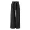 GOKKILRW Womens Wide Leg Lounge Pants High Waisted Drawstring Flowy Casual Loose Palazzo Pants with Pockets Solid Color Oversized Outdoor Traveling Hiking Beach Pants view 4
