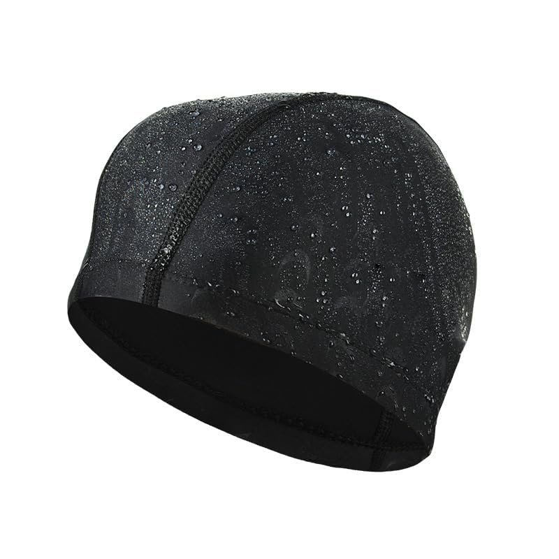 Beisto Fabric Swim Cap for Men Nylon Swim Cap Bathing Cap for Adult Swim Hat Waterproof Swim Cap for Long Hair Men Women, black