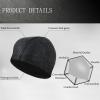 Beisto Fabric Swim Cap for Men Nylon Swim Cap Bathing Cap for Adult Swim Hat Waterproof Swim Cap for Long Hair Men Women, black view 2