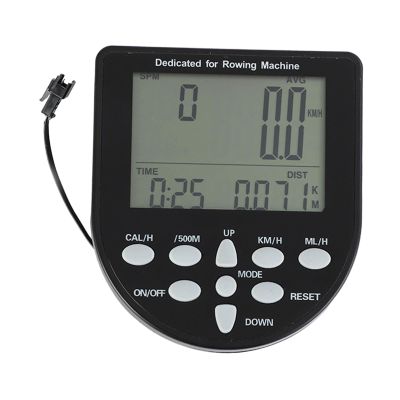Aymzbd Rowing Machine Counter Timer Easy to Use Replacement Monitor Meter for Time Heart Rate Wattage Mileage Sports Bike, 13cmx11.6cmx3.3cm, Black