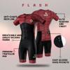 SLS3 Triathlon Suits Mens - Aerodynamic Sleeved Tri Suit Men Lightweight Trisuit with Premium FX Fabrics - 2 Pockets (Flash, Small) view 3