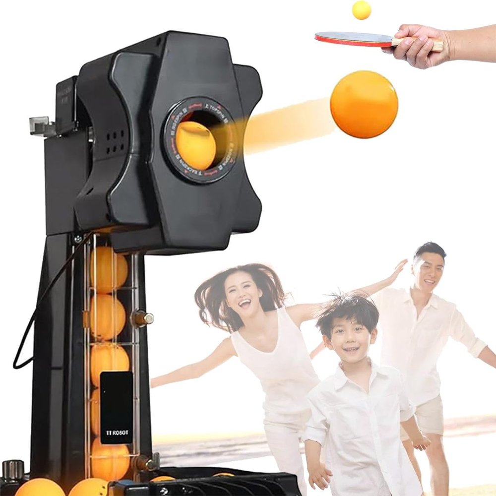 Different Spin Balls Ping Pong Robot,Table Tennis Robot,Automatic Table Tennis Machine, Automatic Ball Launcher, for Ping-Pong Practicing Training Ball Machine