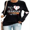 Thats My Grandson Out There Baseball Shirt That'S My Grandson Out There Baseball Shirt Baseball Grandma Shirts For Women Womens Baseball Shirts Fun Long Sleeve Tee Shirt Black view 1