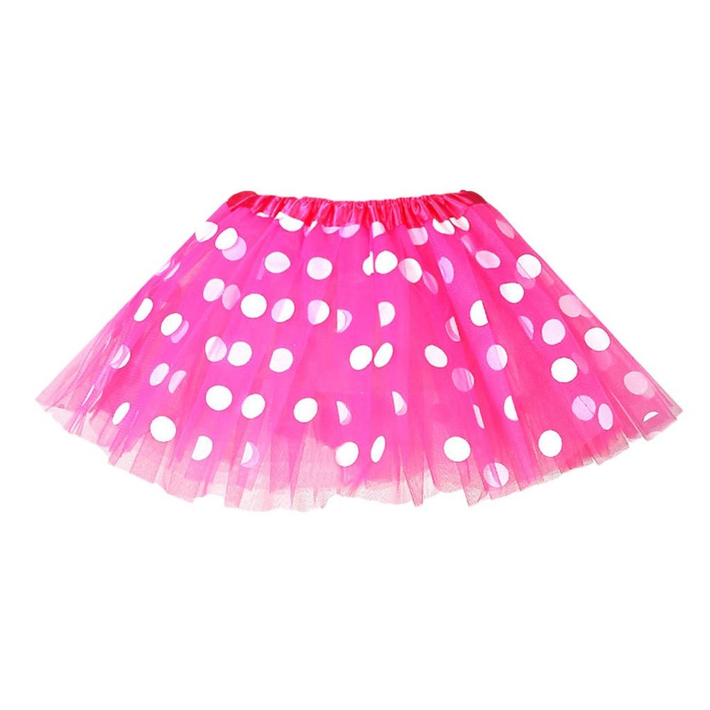AIMAOMI Skirt Outfits Polka Dot Tulle SkirtGirls Ballet Kids Skirt Toddler Baby Girls Dress Skirt (Hot Pink, 2-8 Years)