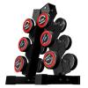 105kg Dumbbell Weight Set with Rack, 6 Pairs - Pure Steel Rubber Dumbbells For Home Gym Muscle Building, Strength Building and Full Body Workout view 1