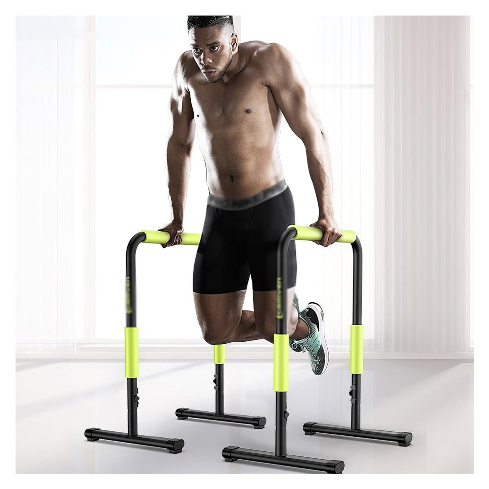 Dip Station, Heavy Duty Dip Stand, Adjustable Dip Bar Station 440LBS Loading Capacity for Home Workout Gymnastics Calisthenics