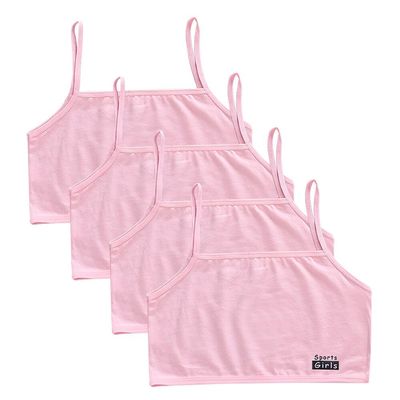 Streamzio Training Bras for Girls 8-12 Years Old, Pack of 4 Girls Bras Solid Color Soft Cotton Girls Sports Bras (Type 3)
