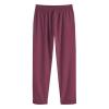 GOKKILRW Womens Casual Loose Pants Straight Leg Buttons Hem Elastic Waist Drawstring Comfy Cropped Work Pants with Pockets Red view 4