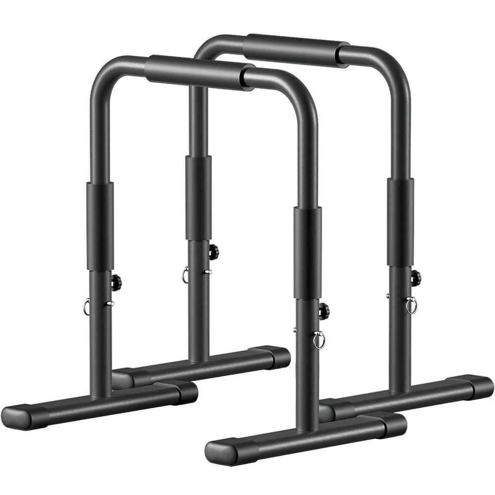 Dip Station, Dip Stand, Heavy Duty Steel Parallel Bars Adjustable Dip Bar 440LBS Loading Capacity for Home Workout Calisthenics Strength Training, 70.5x52x102cm, Black