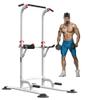 Power Tower Dip Station Pull Up Bar Multi-Function Adjustable Strength Training Workout Equipment Suitable for Home Fitness Exercise, White view 1