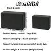 Kenhihi Yoga Block - Unsupported Latex Eva foam - Soft non slip surface with bevel for yoga, pilates, meditation - Yoga accessories for stability, balance and deep stretching (black-2 Pack) view 2