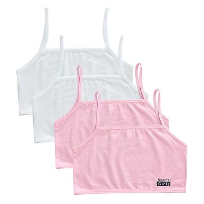 Streamzio Training Bras for Girls 8-12 Years Old, Pack of 4 Girls Bras Solid Color Soft Cotton Girls Sports Bras (Type 2)