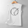 Womens Baseball Mom Shirt Letter Graphic Print T-Shirt Baseball O-Neck Tank Cute Sleeveless Summer Tops Baseball Sweatshirt view 2