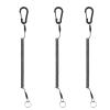 Retractable Coiled Lanyard, 3 PCS Heavy Duty Steel Wire Coiled Key Lanyard with Aluminium Alloy Clip and Key Rings Kayak Fishing Safety Lanyards Clips Hand Tool for Pliers Boating view 1