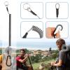 Retractable Coiled Lanyard, 3 PCS Heavy Duty Steel Wire Coiled Key Lanyard with Aluminium Alloy Clip and Key Rings Kayak Fishing Safety Lanyards Clips Hand Tool for Pliers Boating view 2