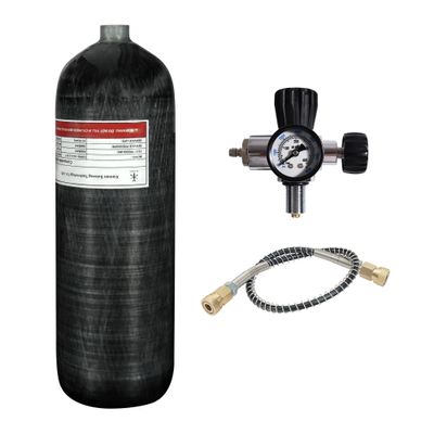 TUXING 4500psi Carbon Fiber Air Tank 6.8L,Paintball Fill Station with Valve Regulator Gauge for PCP Air Rifles Diving Scuba
