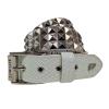 Lowlife Triple S Studded Leather Belt in White Snakeskin view 1