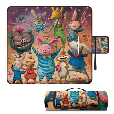 AQUNNEW Luxury Outdoor Picnic Blanket Extra-Large Waterproof Foldable Beach Mat Ideal for Picnics, Beaches and Outdoor Adventures Durable Picnic Mat Pig