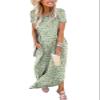 ANRABESS Womens Summer Maxi Dress Short Sleeve Casual Loose Long T Shirt Dresses Split Vacation Beach Sundress Travel Outfits Floral Print Medium view 2