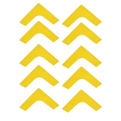 10 PCS Tennis Court Line Boundary Markers, Right Angle Plane Landmark Court Marker,Spot Markers, Label Sticker, Floor Marking Tape for Football Badminton Activities Games Floor Stickers Tape(Yellow)