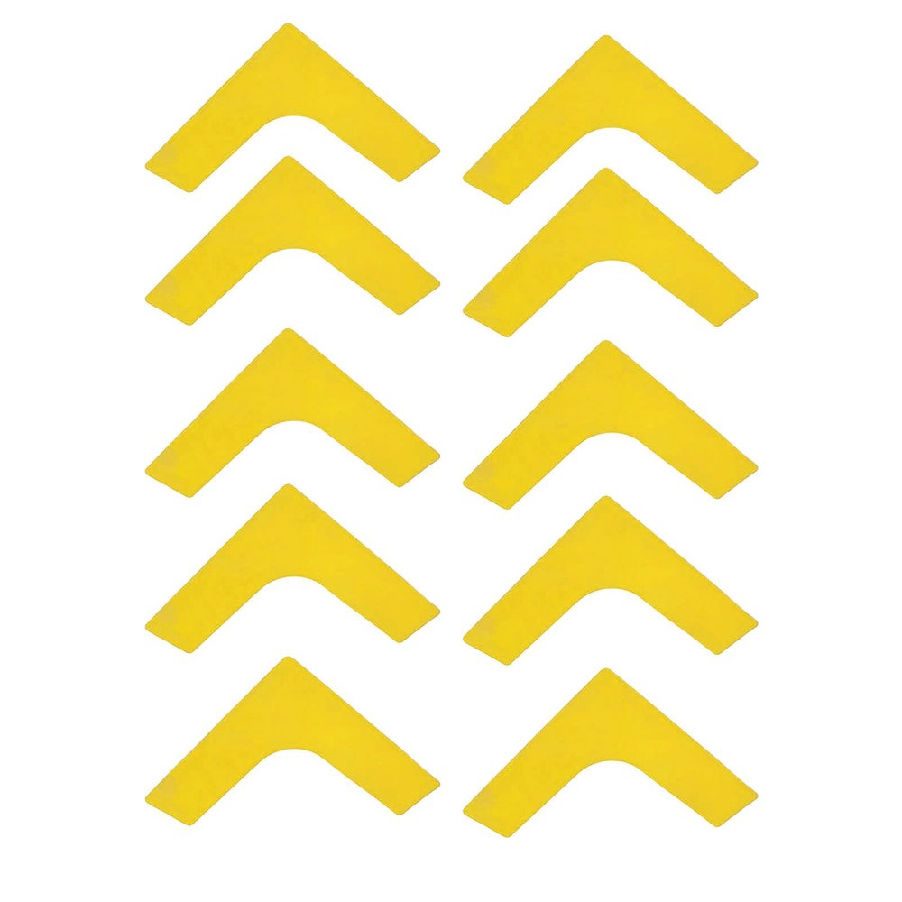 10 PCS Tennis Court Line Boundary Markers, Right Angle Plane Landmark Court Marker,Spot Markers, Label Sticker, Floor Marking Tape for Football Badminton Activities Games Floor Stickers Tape(Yellow)