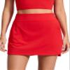 CRZ YOGA High Waisted Dolphin Golf Skirts for Women - Mini Lined A Line Tennis Casual Skort with Side Pockets Deep Red X-Small