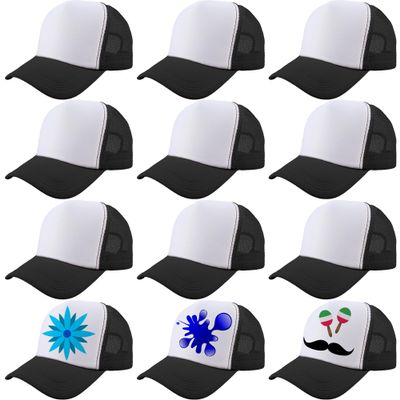12 Pack Adult Blank Trucker Hats DIY Sublimation Trucker Caps Mesh Baseball Cap Summer Hat for Men Women Summer Sport (Color Set 2)