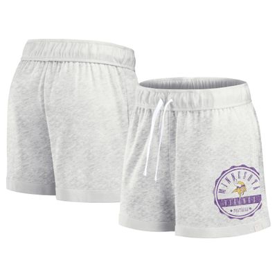 Fanatics Women's Oatmeal Minnesota Vikings Vintage Badge Shorts
