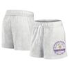 Fanatics Women's Oatmeal Minnesota Vikings Vintage Badge Shorts view 1