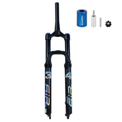 ZECHAO Stroke 140mm Air Mountain Bike Suspension Fork,29/27.5/26in Magnesium Alloy QR 9mm Disc Brake 1-1/2" Bike Shock Absorber Forks (Color : Tapered Manual Lock, Size : 27.5inch)