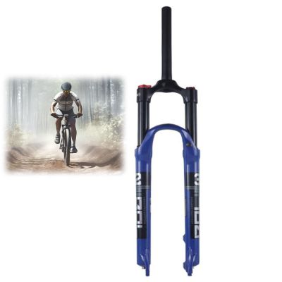 ZECHAO Bike Air Mountain Front Fork 27.5/29in,Ultralight Gas Shock Absorber 120mm Travel Disc Brake 9mm Quick Release Suspension Air Fork (Color : Blue, Size : 29inch)