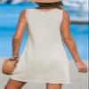 CUPSHE Women's Sleeveless Swimsuit Coverup Waffle Knit Swimwear Beach Cover Ups Twisted Mini Dress Beige Large view 2