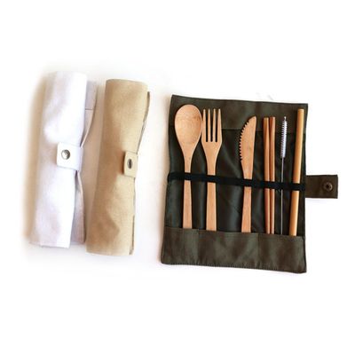 Ciieeo 6pcs Green Silverware Set Spoon Fork Chopsticks Bamboo Cutlery and Spoon Set for Camping Picnic
