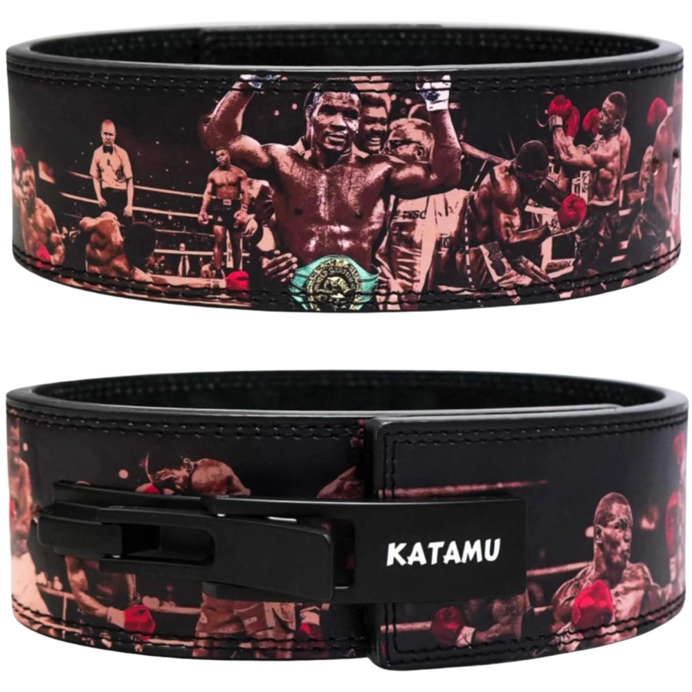 Katamu Premium Leather Lever Weightlifting Belt  Secure Steel Lever, Powerlifting Support for Deadlifts, Squats & Heavy Lifts - Lift More, Look Good (Tyson, Small)