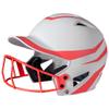 Champro HX Rise Legend 2-Tone Matte-Finish Fastpitch Softball Batting Helmet with Facemask, Medium, Coral Orange view 1