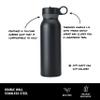 BUILT 40oz Cascade Double Wall Vacuum Insulated Stainless Steel Water Bottle with Wide Mouth Straw Lid, Black view 3