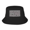 Black White Stripes Red Hearts Men Women Double Layer Fisherman Hat, Summer Outdoor Travel Bucket Hat/Sun Hat/Beach Hat view 1