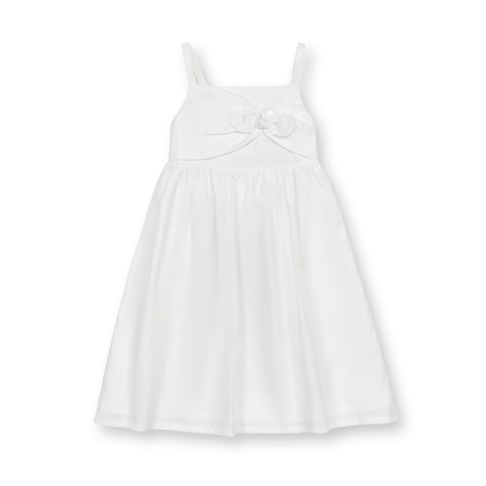 Hope & Henry Baby Girls' Sleeveless Bow Front Linen Sundress, 12-18 Months, White Linen