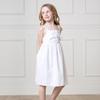 Hope & Henry Baby Girls' Sleeveless Bow Front Linen Sundress, 12-18 Months, White Linen view 2